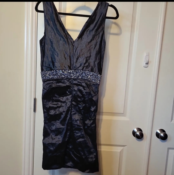 Nicole Miller Dress Mini Chiffon Sequin Blue 8 - Picture 5 of 5